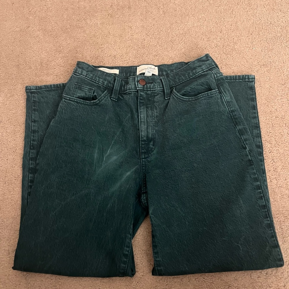 Trendy vintage blue/green jeans.